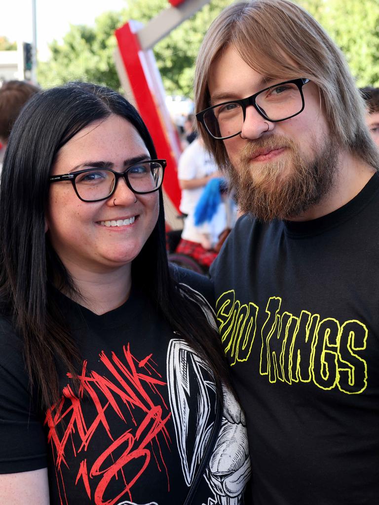 Blink 182 fans at the Adelaide Entertainment centre. Picture: Kelly Barnes