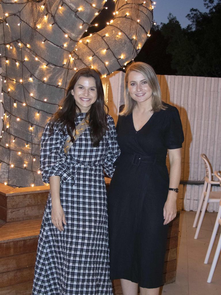 Madeline Clark and Claudia Blondeau at the opening of the Trade Coast Hotel in Pinkenba. Socials: Damien Anthony Rossi Pictures: Courtesy of m4m agency