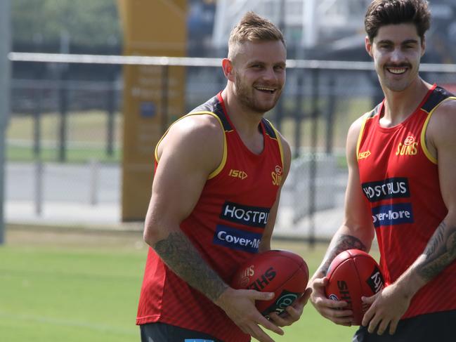 Gold Coast Suns recruit Brandon Ellis (left) with teammate Alex Sexton. Picture: Supplied.