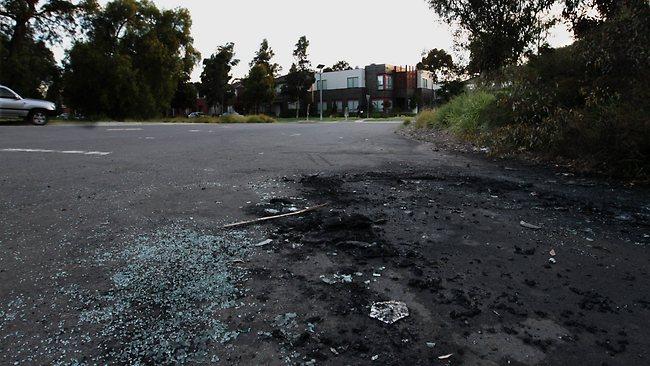 Burnt-out car