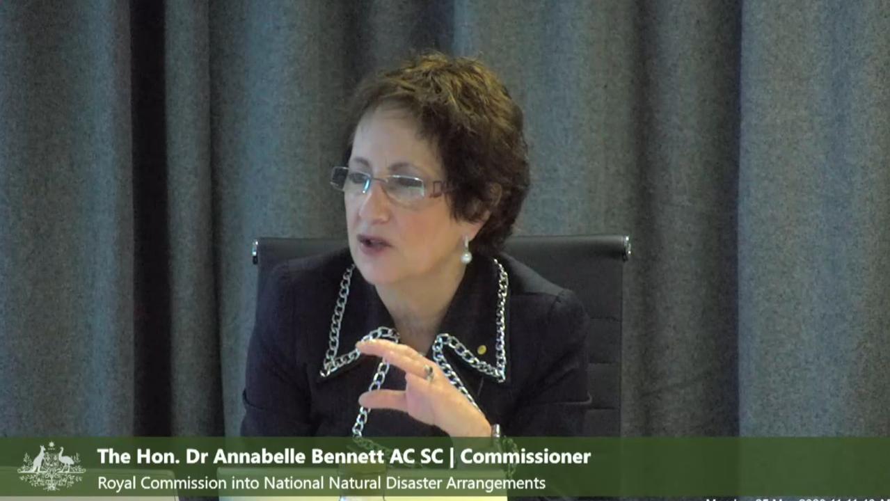 Doctor Annabelle Bennett at the Royal Commission into National Natural Disaster Arrangements.. Source: Supplied