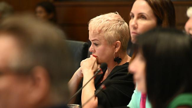 Division 6 councillor Kristy Vallely was visibly shaken by the general business motion. Picture: Isaac McCarthy