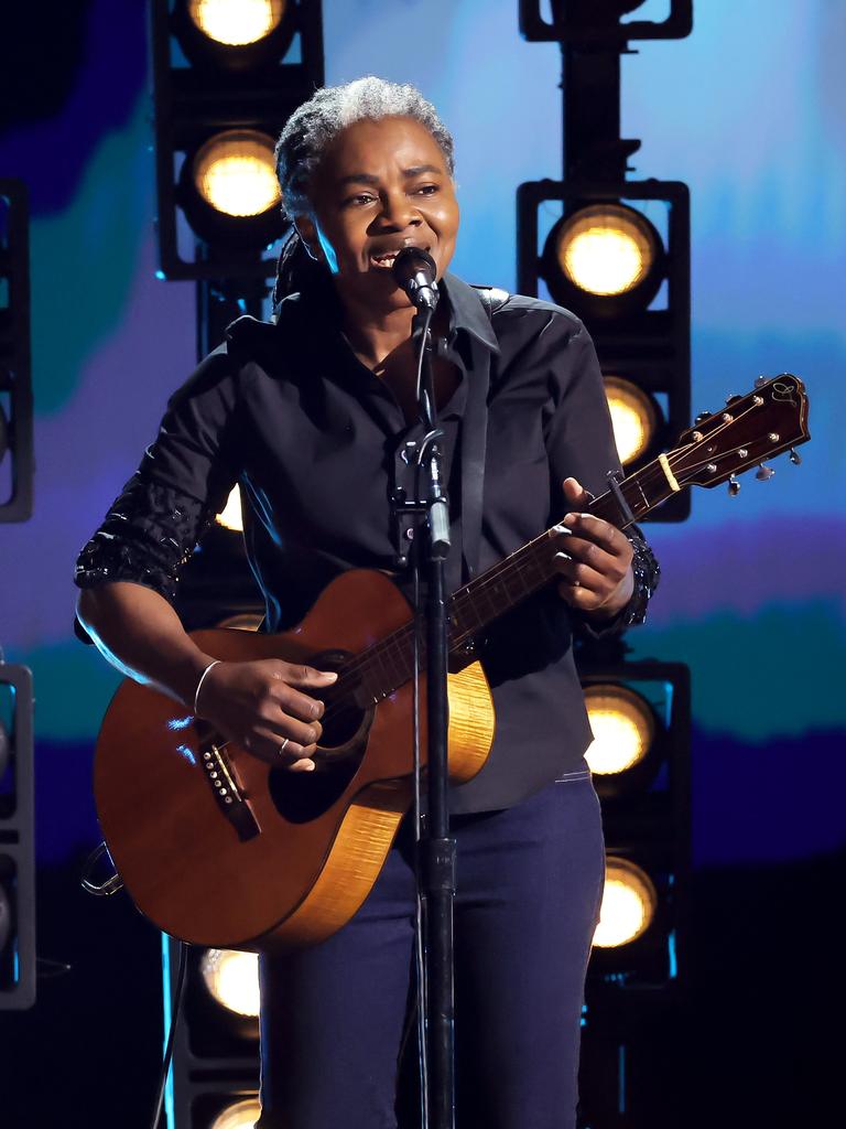 This was Chapman’s first major performance since quitting touring in 2009. Picture: Kevin Winter/Getty Images for The Recording Academy