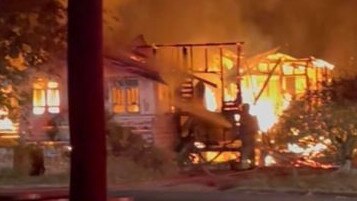 The home was well ablaze in the early hours.