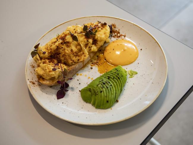 UOS - The Maillard Project, 119 Charlotte St, Brisbane City. Dish: chilli scramble with avocado. Pic Mark Cranitch.