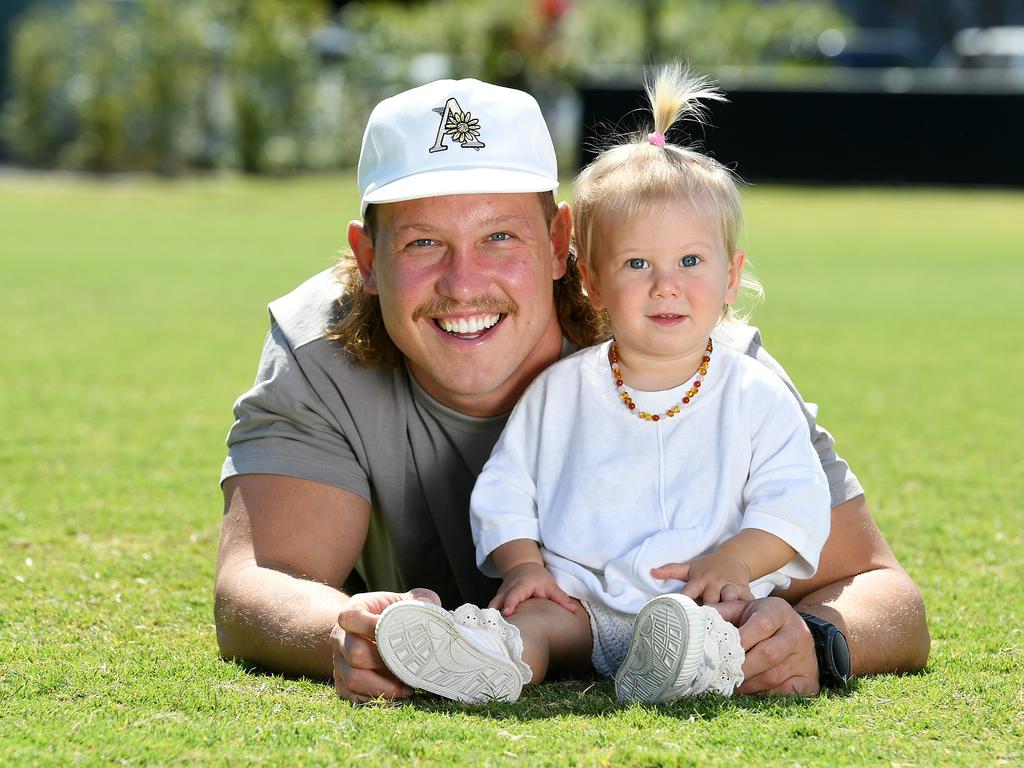 Reuben Cotter with his daughter Sunny. Picture: Shae Beplate.