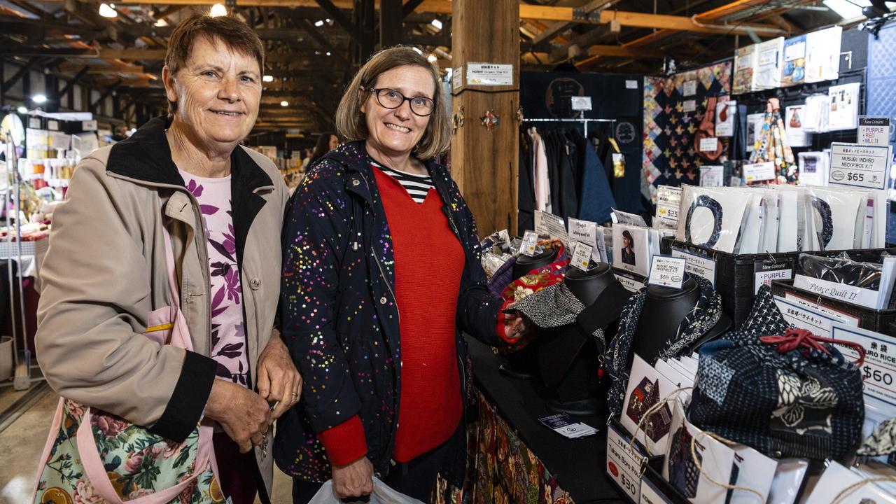 Grace Pettigrew (left) and Penny Hutchinson at Craft Alive at the Goods Shed, Saturday, May 21, 2022. Picture: Kevin Farmer