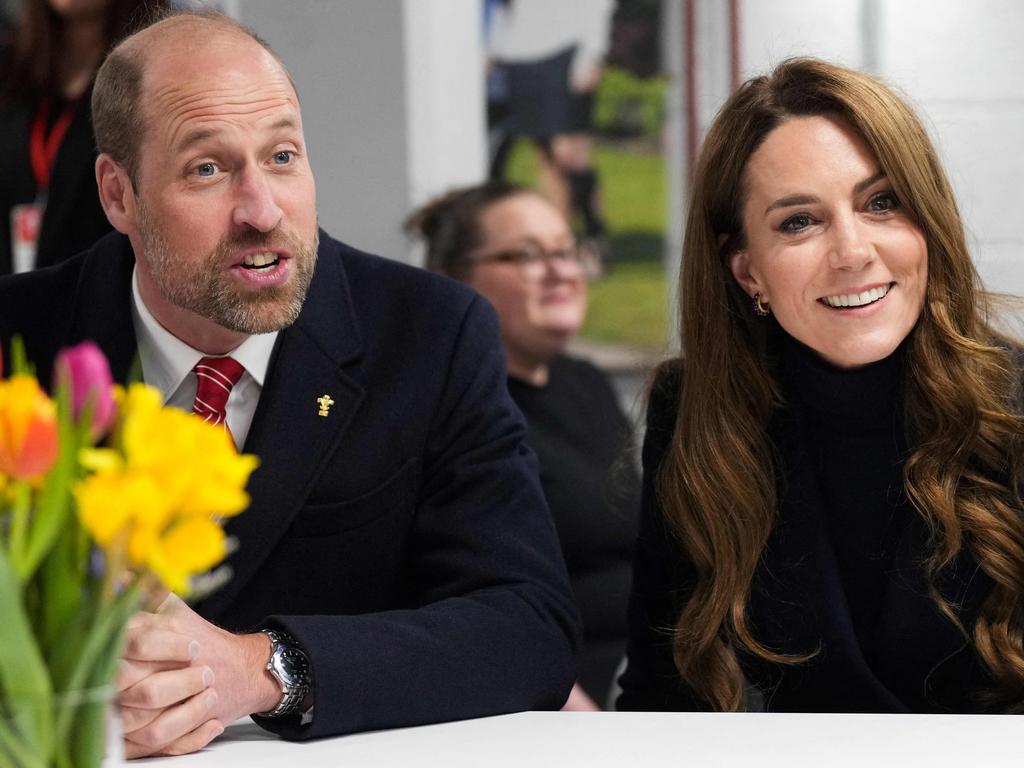 Catherine, Princess of Wales (R) and Prince William, Prince of Wales (L) meet with injured rugby players supported by the Welsh Rugby Charitable Trust before attending the Six Nations International rugby union match, between Wales and England. Picture: AFP