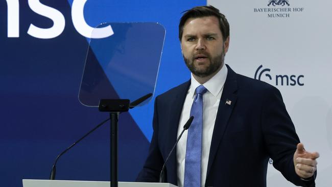 US Vice President JD Vance tells the Munich Security Conference that Europe’s greatest dangers come from within. Picture: Getty