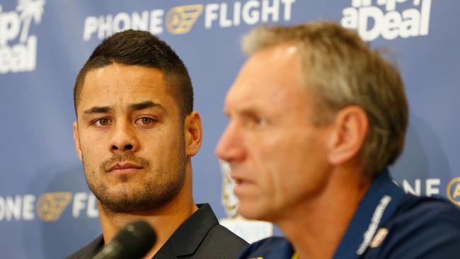 Jarryd Hayne and Neil Henry. Picture: Getty Images