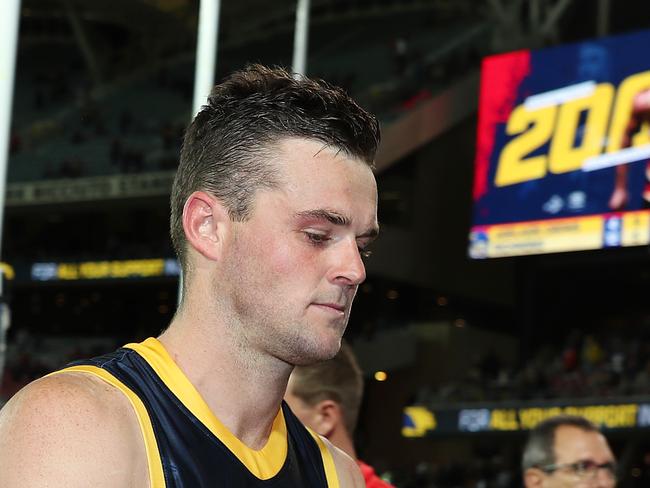 AFL  - Saturday, 19th September, 2020 - Adelaide Crows v Richmond at the Adelaide Oval. Possible last game for Brad Crouch as he walks off after the last game for the year Picture: Sarah Reed