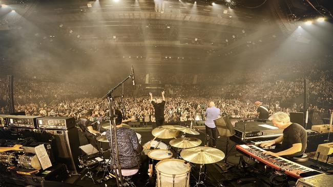 Arenas such as the Brisbane Entertainment Centre can be unkind spaces for rock ’n’ roll bands to ply their trade, but happily, its technical crew nailed the brief. Picture: Robert Hambling