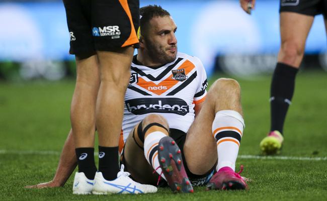 Robbie Farah down with a fractured tibia.