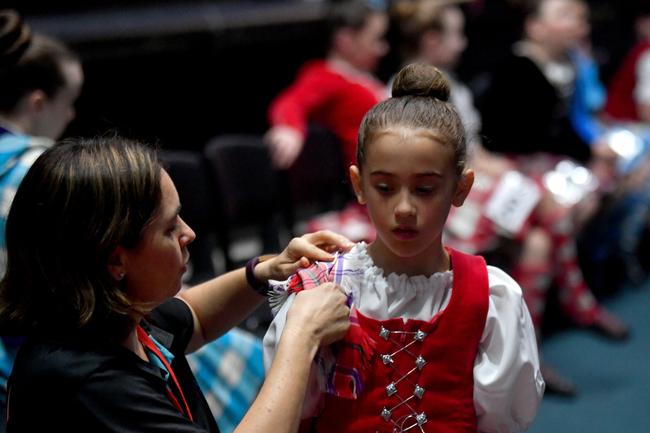 73rd Annual Townsville Eisteddfod at the the Townsville Civic Theatre. Highland Dancing. Mareesa Cunneen with Billie Bournas. Picture: Evan Morgan