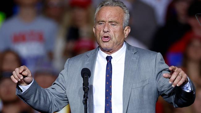 Former Republican presidential candidate Robert F. Kennedy Jr gestures as he speaks ahead of Former US president and Republican presidential candidate Donald Trump at a campaign rally. Picture: Kamil Krzaczynski/AFP