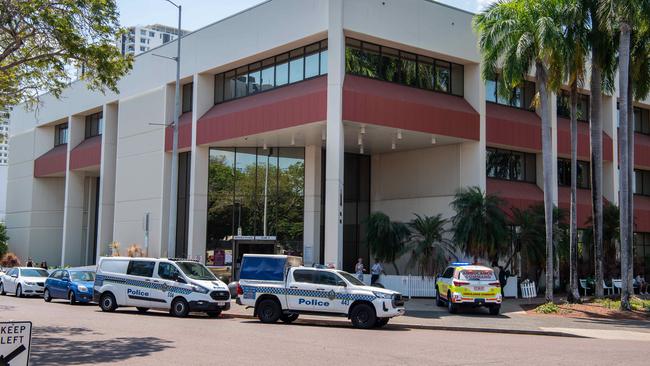 Emergency services on scene at Darwin Local Court. Picture: Pema Tamang Pakhrin