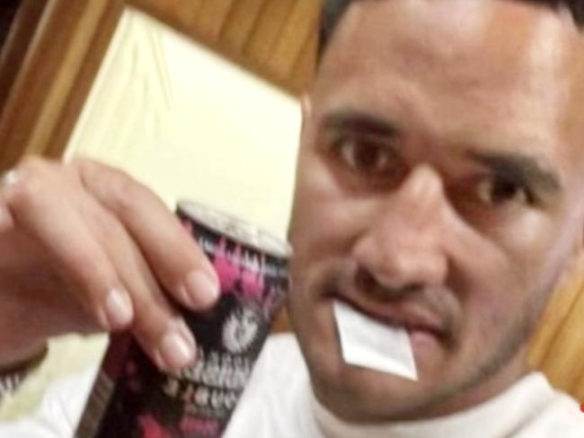 Instagram image of Valentine Holmes with a substance in his mouth.