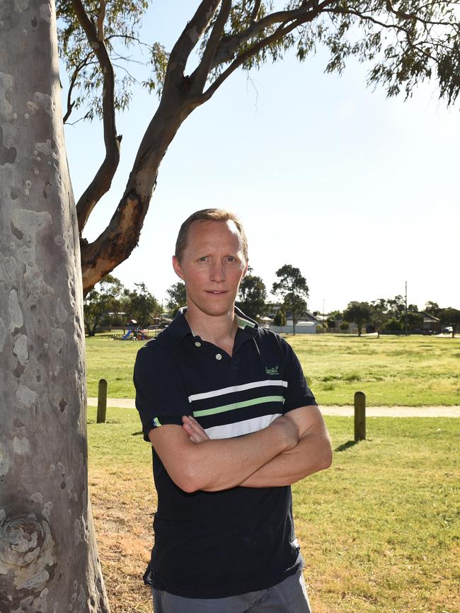 Campaign leader Phillip Brown at the Chandler Road Reserve. Picture: David Smith.