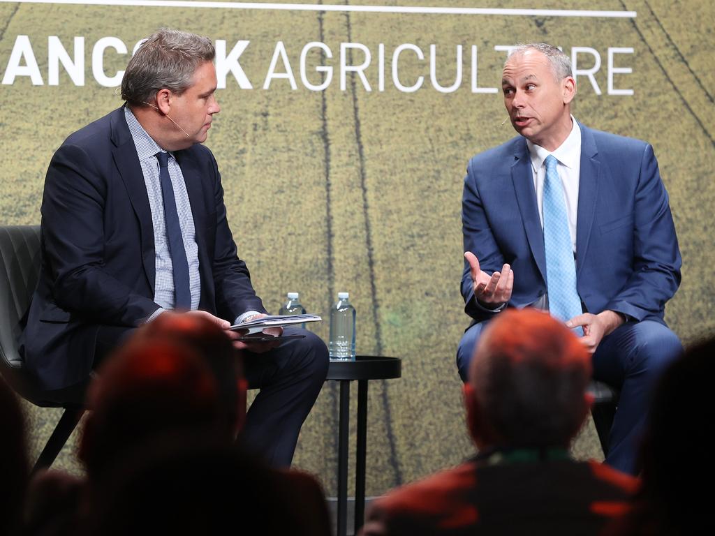 Hancock Agriculture CEO Adam Giles, right. Picture: Mark Stewart