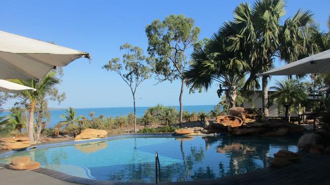 The view from the pool at Groote Eylandt Lodge. Picture: Brad Crouch