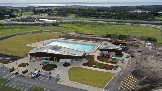 The 50m pool looking towards Clifton Springs and the bay. Picture: Alan Barber