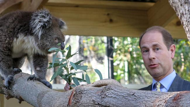 Prince Edward and friend at Adelaide Zoo earlier this month. Picture: AAP