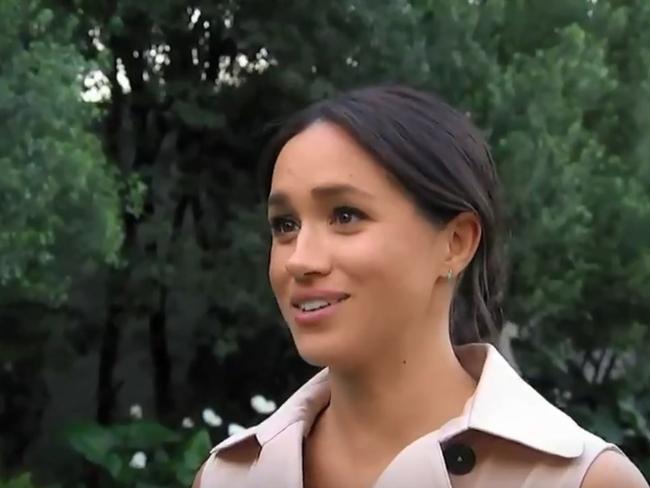 The Duchess of Sussex opened up about her struggles in the recent documentary Harry and Meghan: An African Journey. Picture: ITV