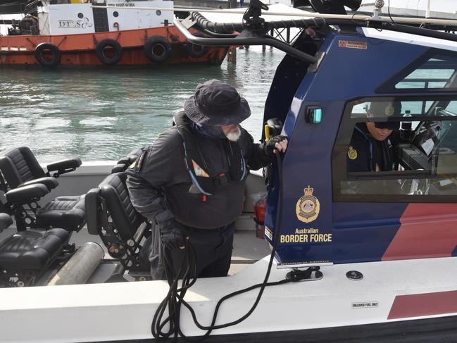 Australian Border Force officers at work.