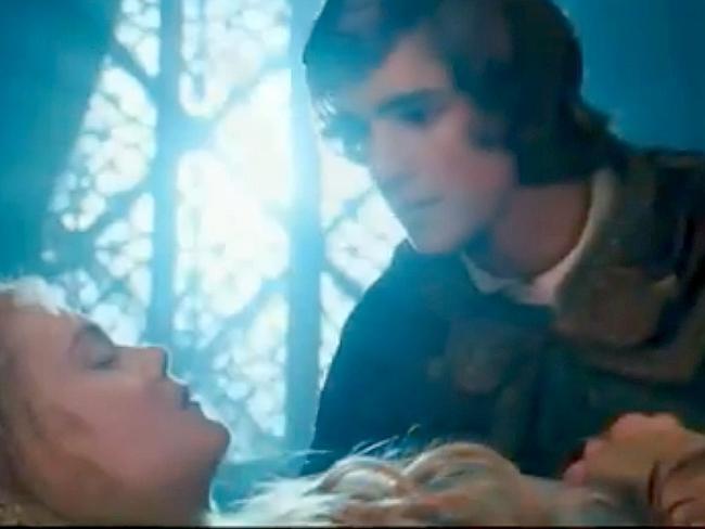 Aussie in action ... Former Home and Away star Brenton Thwaites and Elle Fanning in Maleficent.