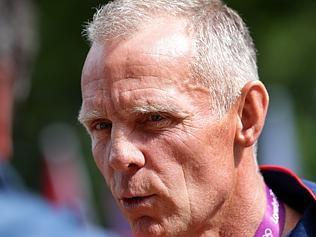  London Olympics 2012. Day 2. England cycling coach Shane Sutton speaks to Australian media regarding yesterdays Men's road r...