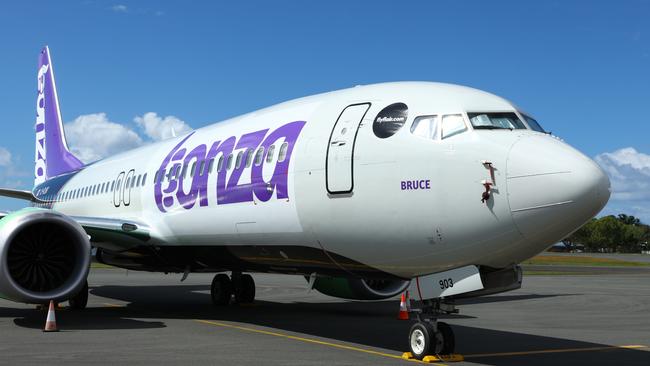 Grounded Bonza planes at Sunshine Coast airport on Tuesday morning. Picture: Lachie Millard