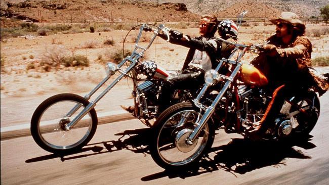 Peter Fonda, left, and Dennis Hopper in a scene from the 1969 film Easy Rider.