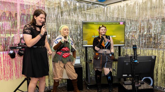 Karaoke at the City of Darwin Geektacular event, 2025. Picture: Pema Tamang Pakhrin