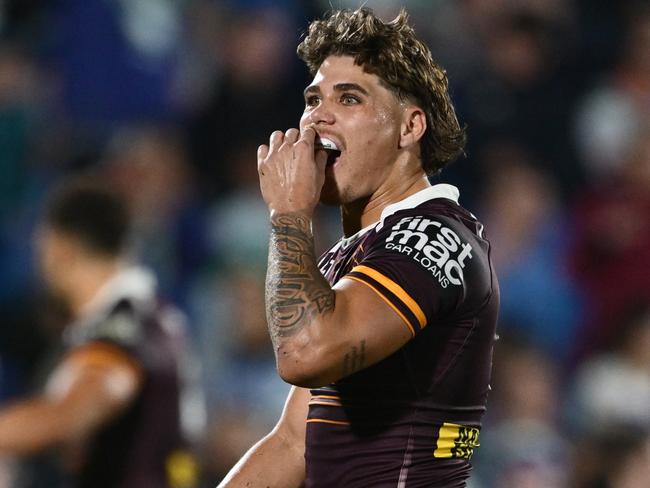 AUCKLAND, NEW ZEALAND - APRIL 19: Reece Walsh of the Broncos reacts after losing the round seven NRL match between New Zealand Warriors and Brisbane Broncos at Go Media Stadium, on April 19, 2025, in Auckland, New Zealand. (Photo by Hannah Peters/Getty Images)