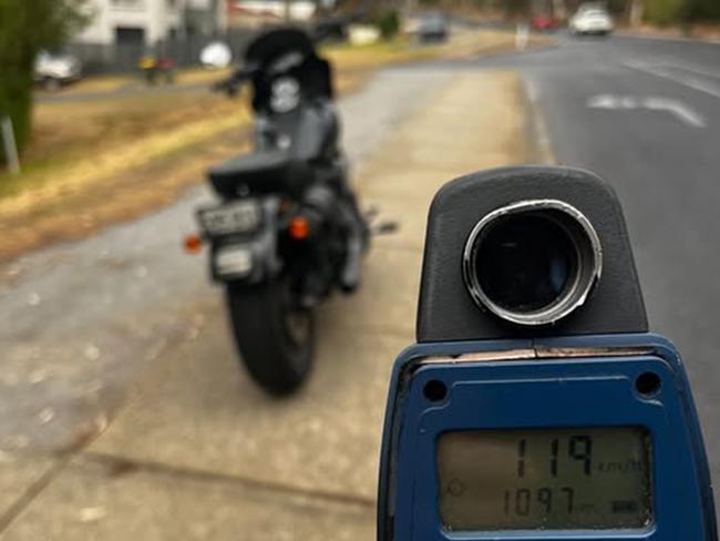 A rider has lost his licence after being caught riding his motorcycle almost 60km/h over the speed limit! Around 2pm on Tuesday 29 April, patrols detected a Harley Davidson riding on Lower North East Road at 119km/h in a 60km/h zone.  Police stopped and spoke to the rider and requested he submit to a breath test, however the man refused to comply with a breath analysis. The rider, a 55-year-old-man from Banksia Park, was reported for driving at an extreme speed and refusing to comply with a breath analysis. He will be summonsed to appear in court at a later date. The rider's licence was disqualified on-the-spot for 12 months and his motorcycle impounded for 28 days. Picture: SAPOL