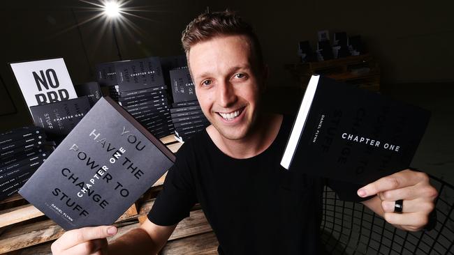 Thankyou co-founder Daniel Flynn with his new Chapter One books, which will raise money for a new range funding maternal and child health aid projects in developing countries. Picture: Nigel Hallett
