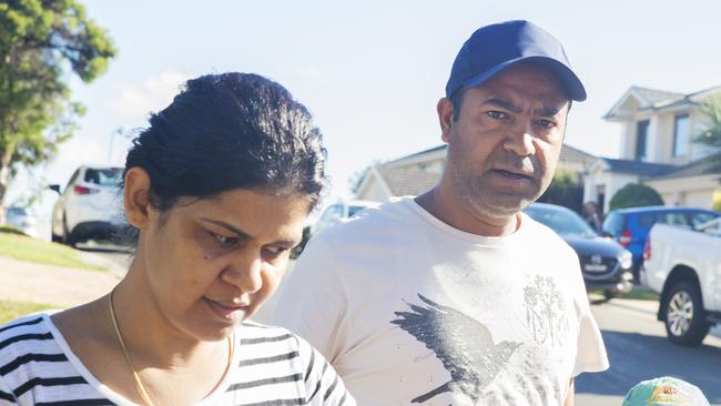 Train driver Ritesh Mittal goes walking with his wife and children. Picture: Jenny Evans