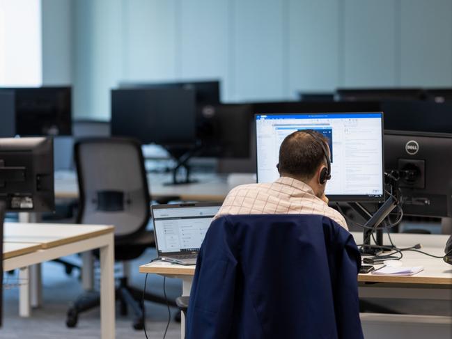 An office worker at a desk in the offices of Arcadis NV, after increasing their workplace capacity on July 19, in London, U.K. on Monday, Aug. 2, 2021. A survey this month showed that just 17% of London’s white-collar workers want a full-time return, and many said it’d take a pay rise to get them back five days a week. Photographer: Jason Alden/Bloomberg