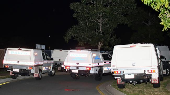 A crime scene has been established at the Newport Apartments in Hamilton. Picture: David Clark