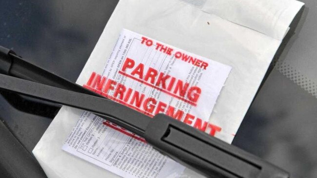 Parking fine. Picture: Brett Wortman
