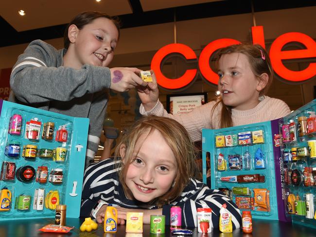 While Coles is promoting the products to kids, it’s the adults who are really loving those tiny groceries. Picture: Nicole Garmston