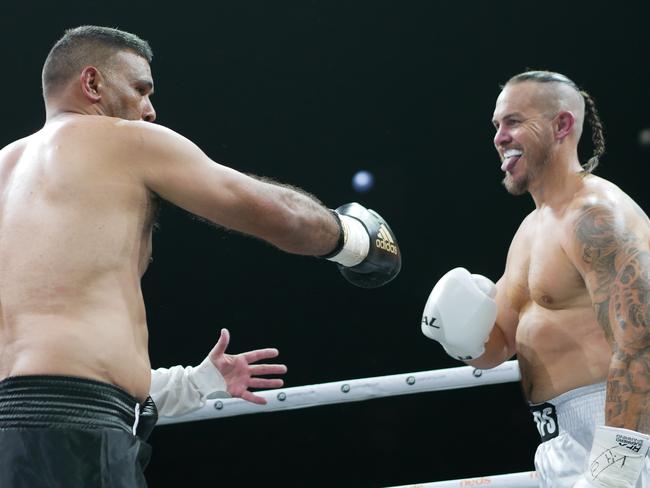 Justin Hodges def Matt Cooper by unanimous decision (30-28, 30-27 x 2) at the Battle of the Reef fight night at the Townsville Entertainment and Convention centre, October 7 2023. Picture: Blair Jackson.