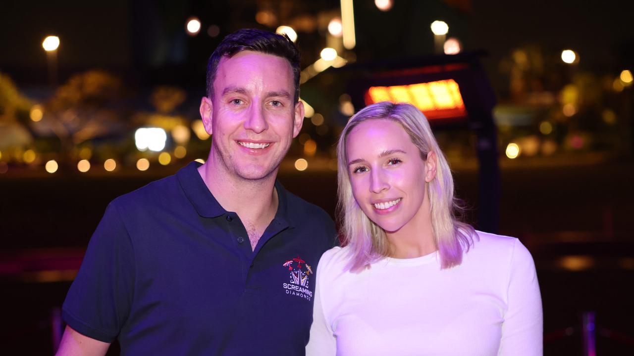 Chris Lee and Sarah Lee at the Pacific Airshow Gold Coast welcome party 2024 at HOTA for Gold Coast at Large. Picture, Portia Large.