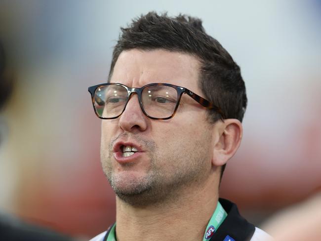 SYDNEY, AUSTRALIA - JUNE 16: Josh Carr, Assistant Coach of the Power during the round 14 AFL match between Greater Western Sydney Giants and Port Adelaide Power at ENGIE Stadium on June 16, 2024 in Sydney, Australia. (Photo by Jason McCawley/AFL Photos/via Getty Images)