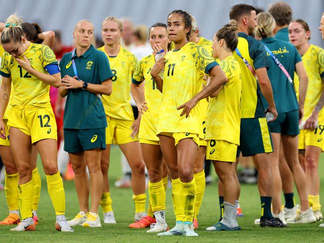 Much different picture for the Matildas as opposed to the Rugby Sevens. Picture: Alex Livesey/Getty Images