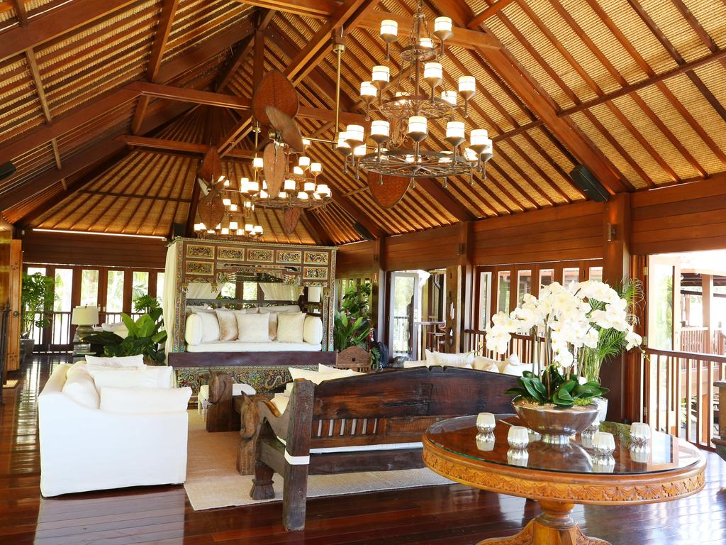 The interior of the renovated Makepeace Island at Noosa, owned by Sir Richard Branson. Picture: Lachie Millard