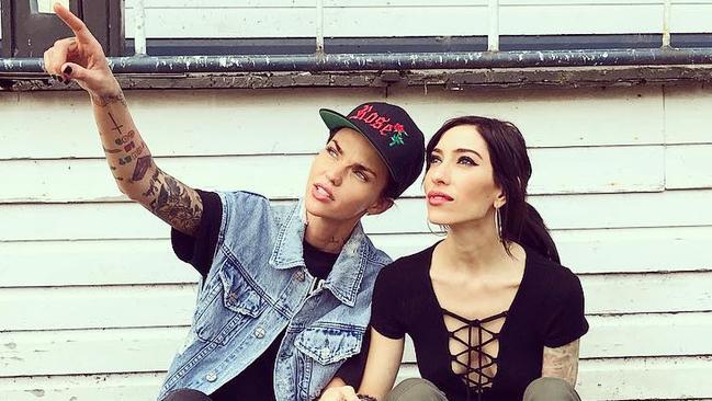 Ruby Rose and Jess Origliasso fell back in love on the set of The Veronicas’ latest film clip. Picture: Ruby Rose/Instagram