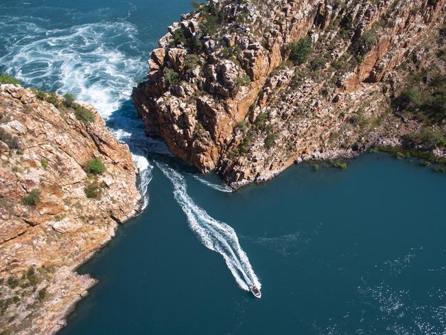 Aerial view of the Horizontal Falls, Talbot Bay, Western Australiacredit: Salty Wingsescape7 february 2021hot list top 10 aussie waterfalls