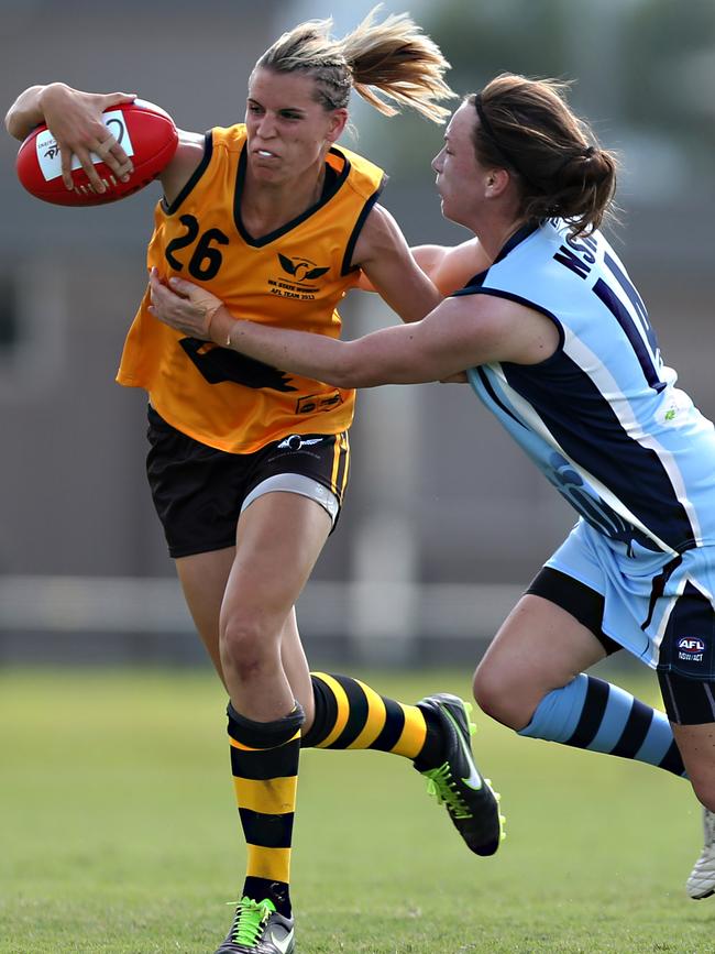 Chelsea Randall playing for Western Australia against NSW before the AFLW was brought in. Picture: File