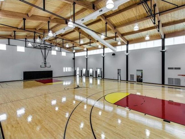 The regulation-size indoor basketball court. Picture: realtor.com